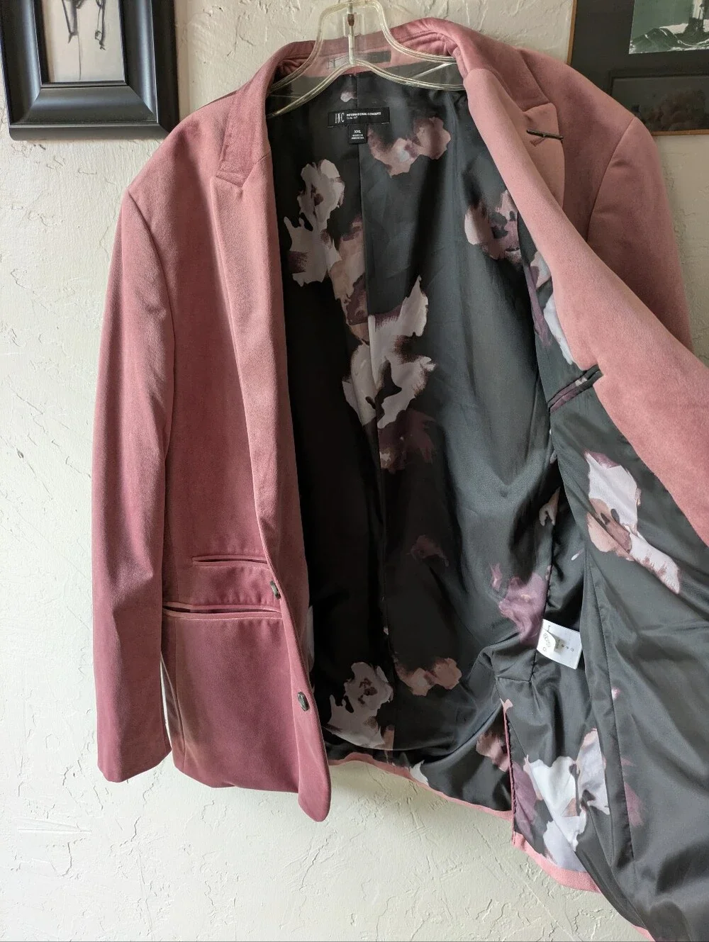 INC Pink Velvet Blazer